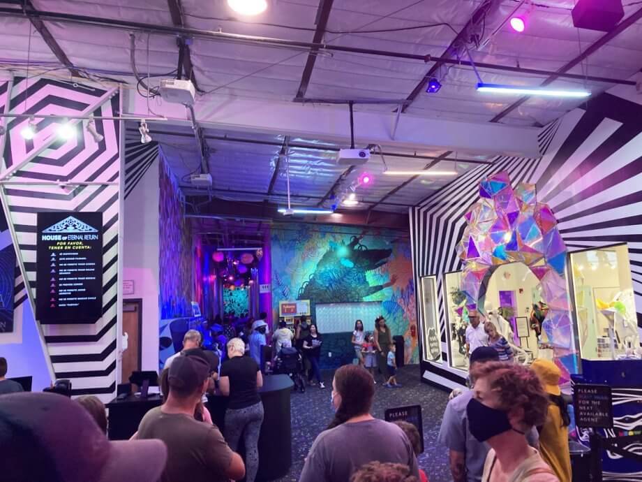 Meow Wolf Santa Fe Ticketing Area before you enter the exhibition