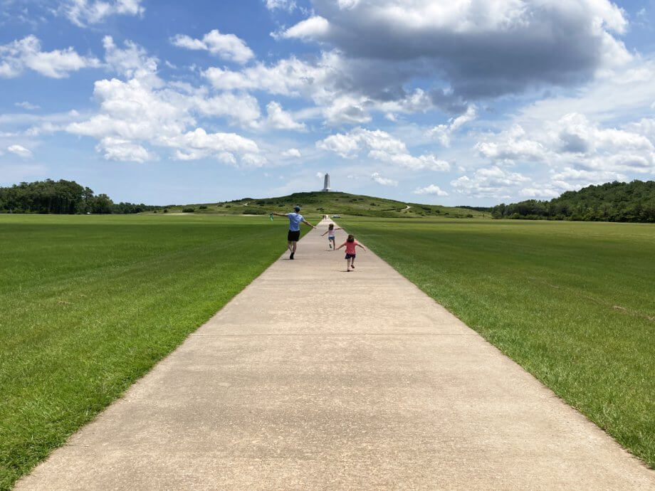 Running at the Wright Memorial with Kids