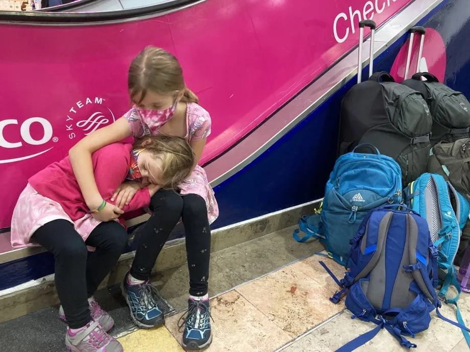 Kids Waiting at the Mexico City Airport