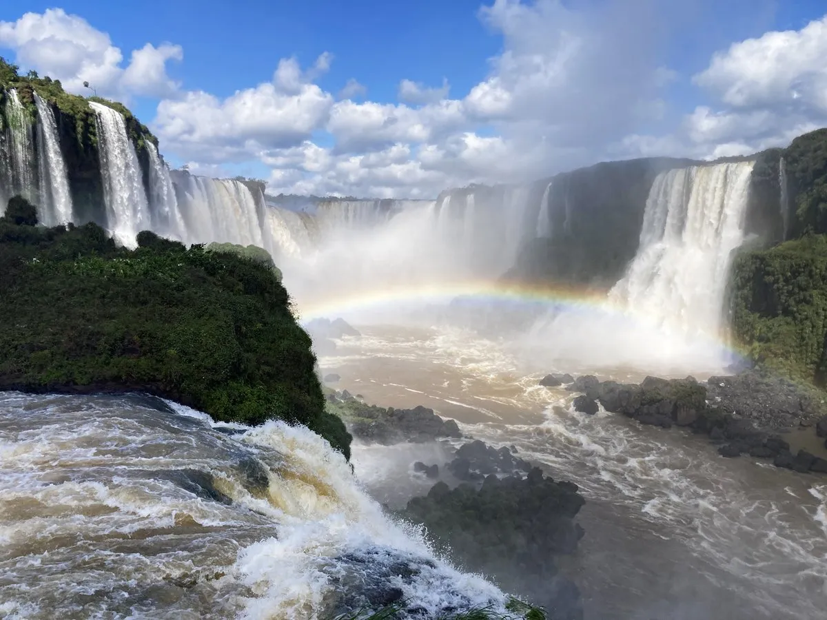 Beautiful Aerial View of Iguazu Falls, One of the Most Beautiful