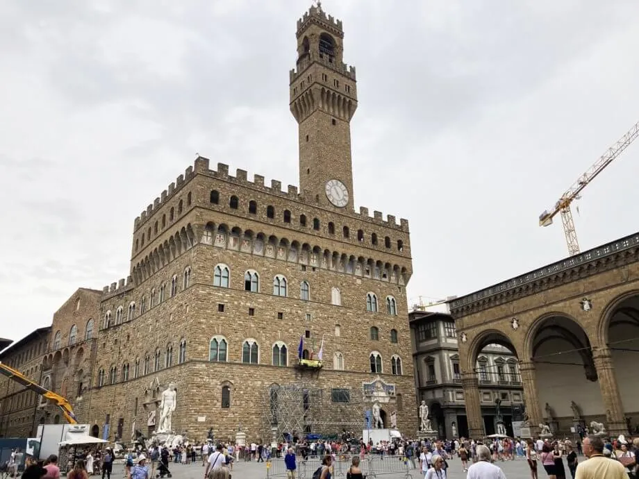 Exterior of the Palazzo Vecchio in Florence, Italy