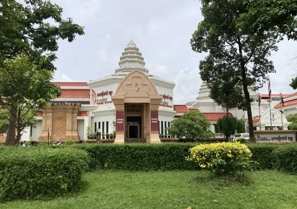 Outside of the Angkor National Museum in Siem Reap Cambodia